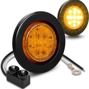 ONLINE LED STORE – Luces de delimitación lateral de 13 LED, redondas, de 6.35cm (padre)., Paquete de 2, Ambar ONLINE LED STORE – Luces de delimitación lateral de 13 LED, redondas, de 6.35cm (padre)., Paquete de 2, Ambar