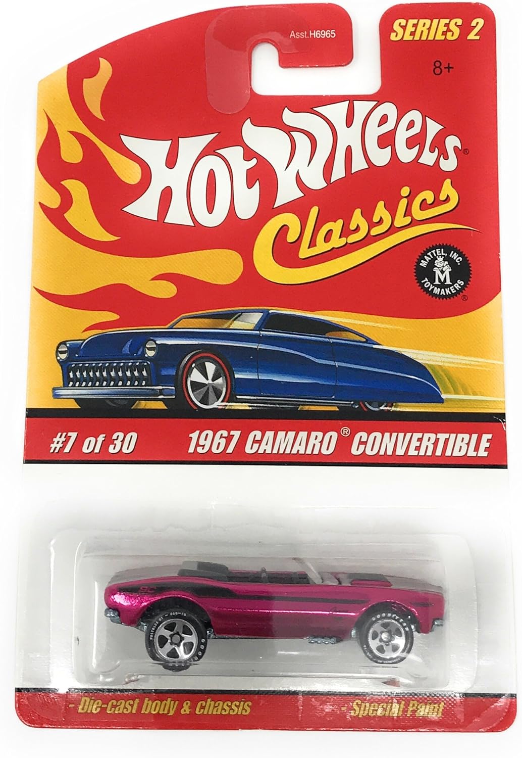 Hot Wheels Classics Series 2 – 1967 Camaro Convertible (Fuschia) N. 7 de 30 – Escala 164