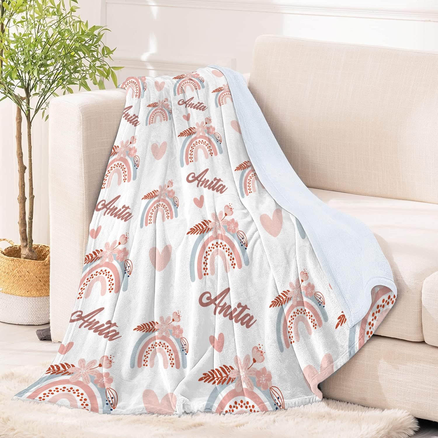 Manta personalizada de princesa con nombre, manta personalizada para niños, mantas personalizadas como regalo de niña para cumpleaños y día de San