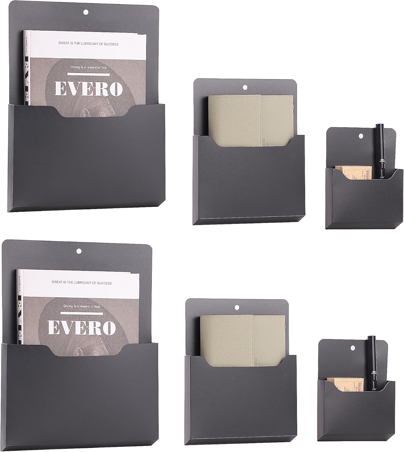 Paquete de 6 soportes magnéticos para archivos para refrigerador, soporte magnético de papel de pared, organizador magnético para refrigerador,