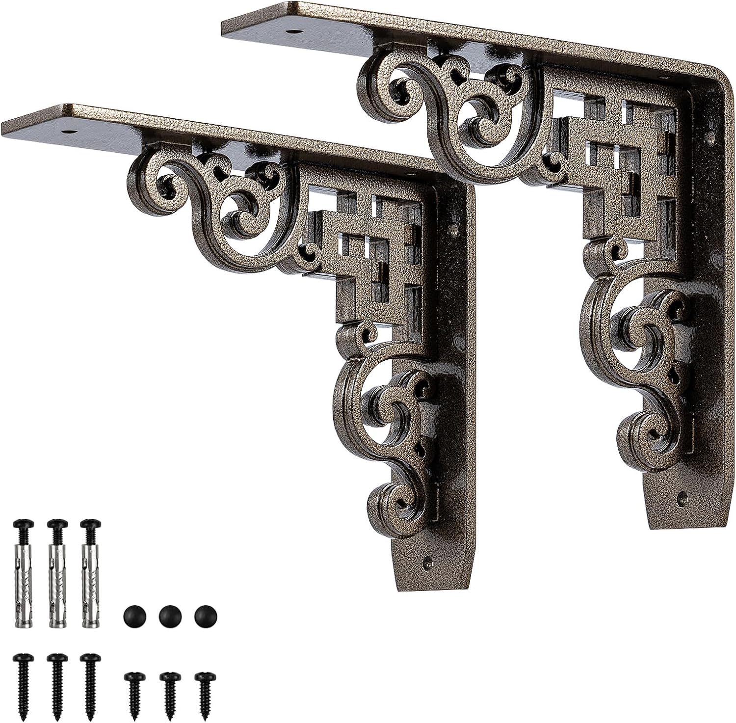 Soportes de estante resistentes, carga máxima de 660 libras, soportes de metal de aleación de alta calidad (juego de 2) soportes de chimenea para