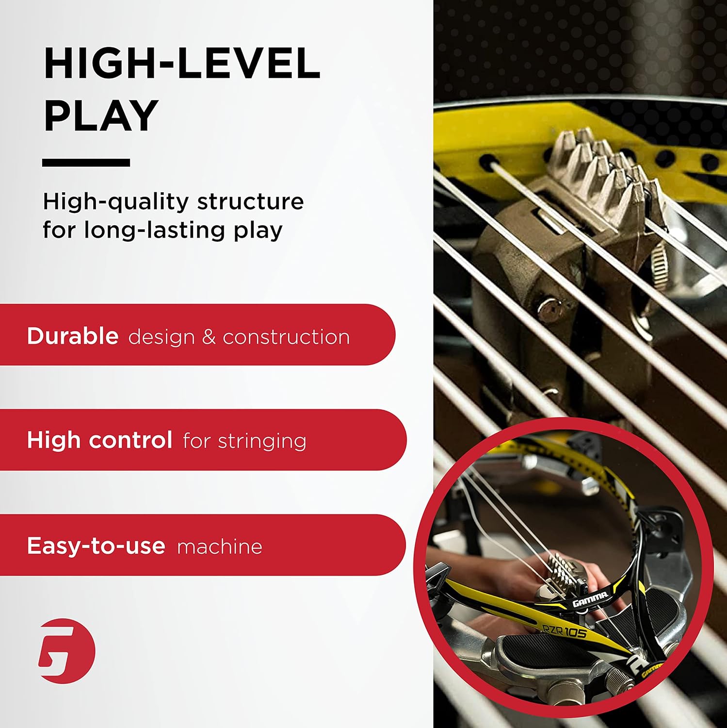 GAMMA Progression Stringing Machine Raqueta String Tools – Cuerdas raquetball, squash, tenis o bádminton