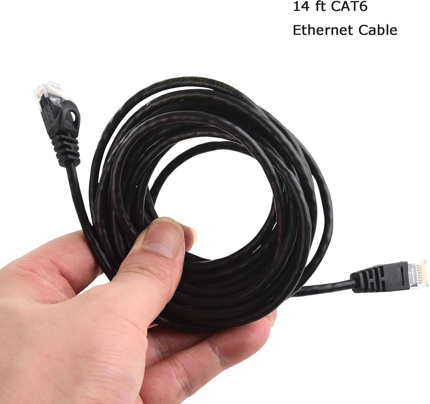 Cable Matters Cable Ethernet largo Cat6 ultra fino de 10 Gbps sin enganches de 50 pies (cable Cat6 delgado) en negro