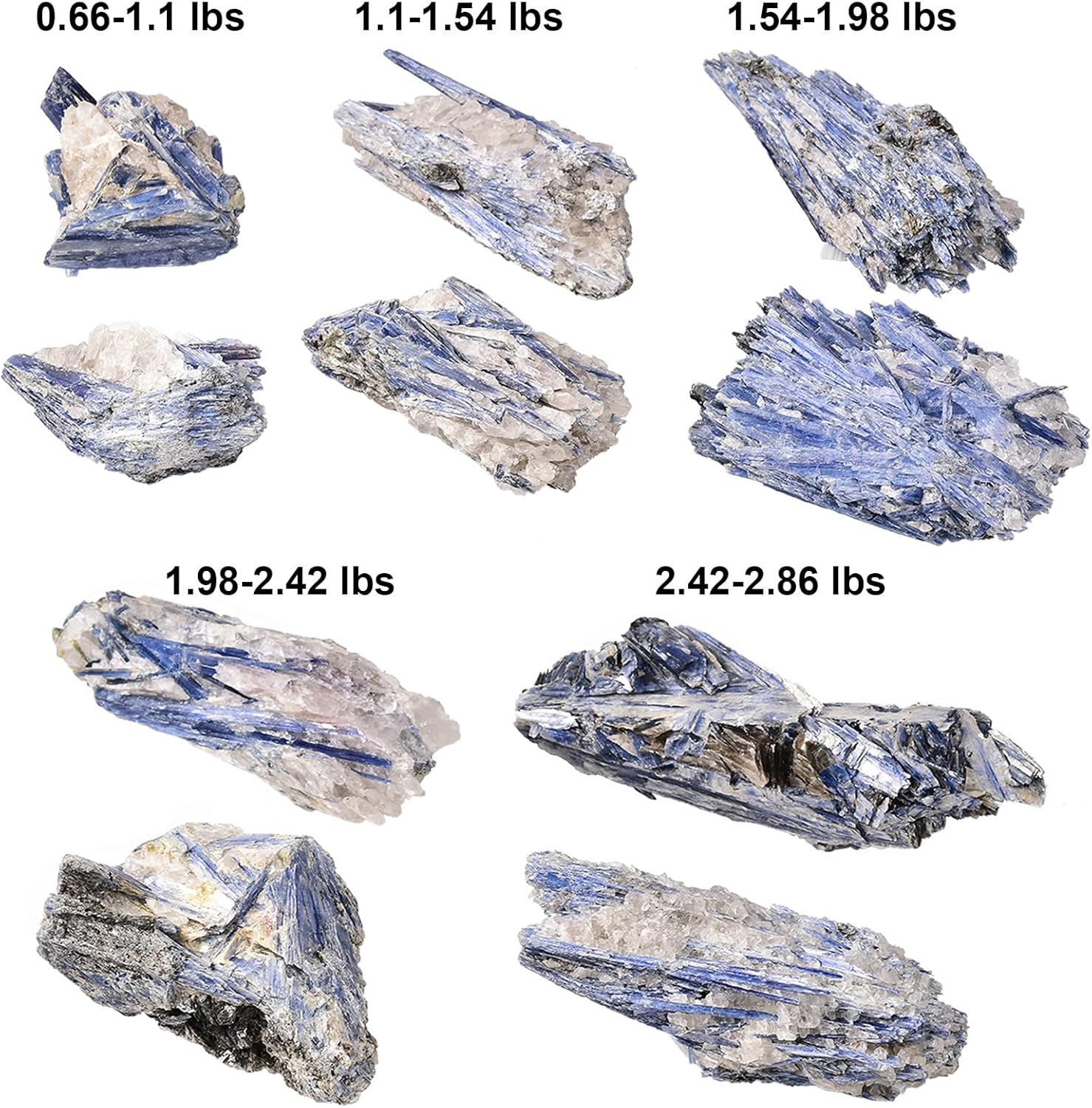 JIC Gem Cristal curativo mineral bruto natural de cianita azul crudo irregular para decoración del hogar, 1 pieza de 1.54 a 1.98 libras