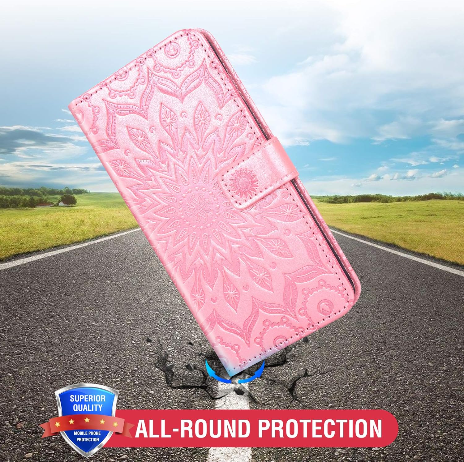 Asuwish Funda de teléfono para Samsung Galaxy S10 Plus con protector de pantalla de vidrio templado, funda delgada de cuero con soporte para