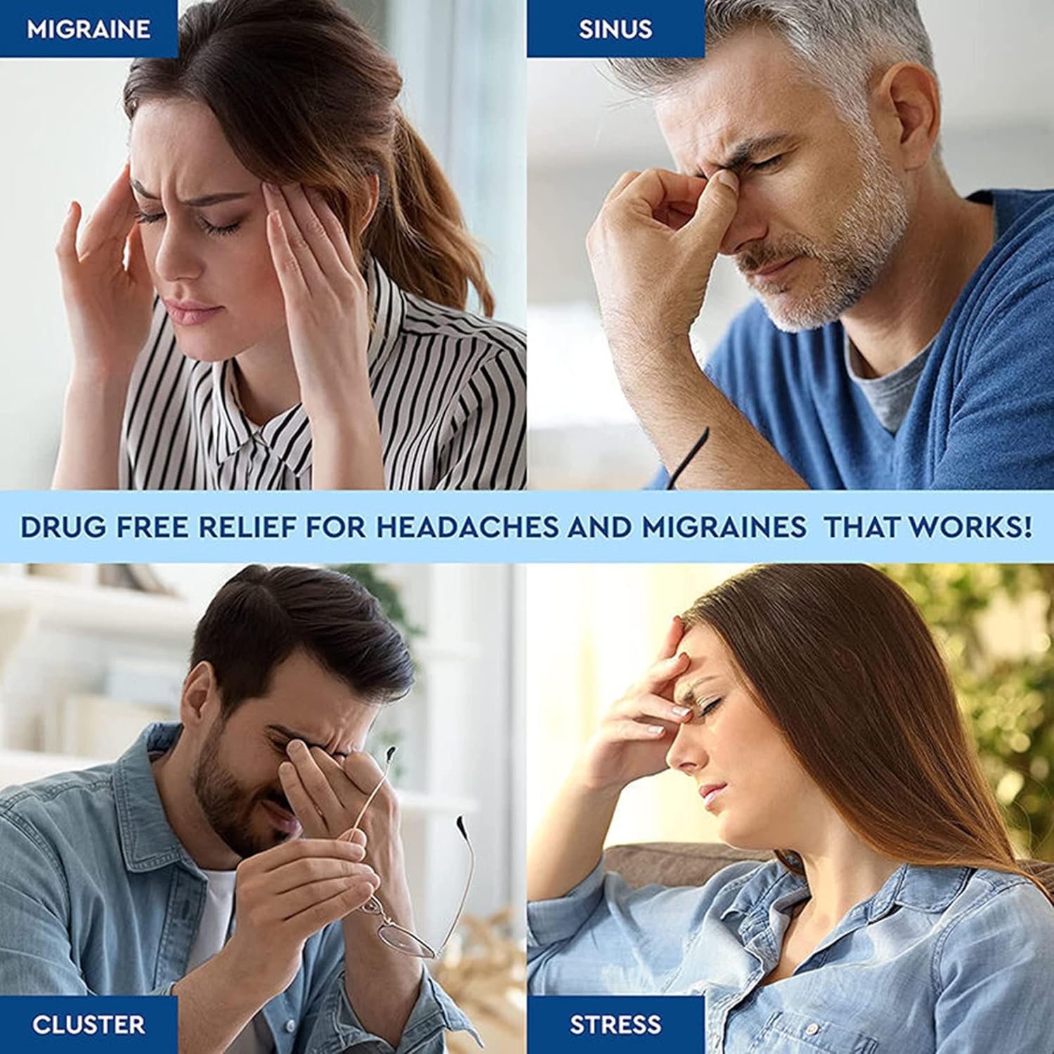 Sombrero para aliviar el dolor de cabeza para migraña, elástico y cómodo para reducir la migraña, tapa de gel refrescante y terapia de frío para