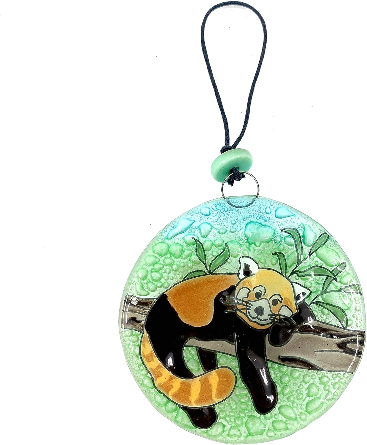 Ruth’s Ethical Goods Adorno de árbol de Navidad de panda rojo – Atrapasador de luz de cristal artístico