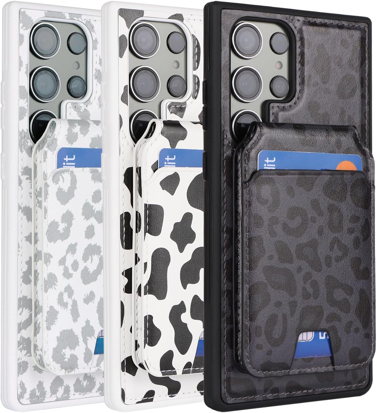 Funda Samsung Galaxy S23 Ultra con tarjetero de crédito, caja fuerte para Galaxy S23 Ultra, funda de cuero para mujer, compatible con mag Safe