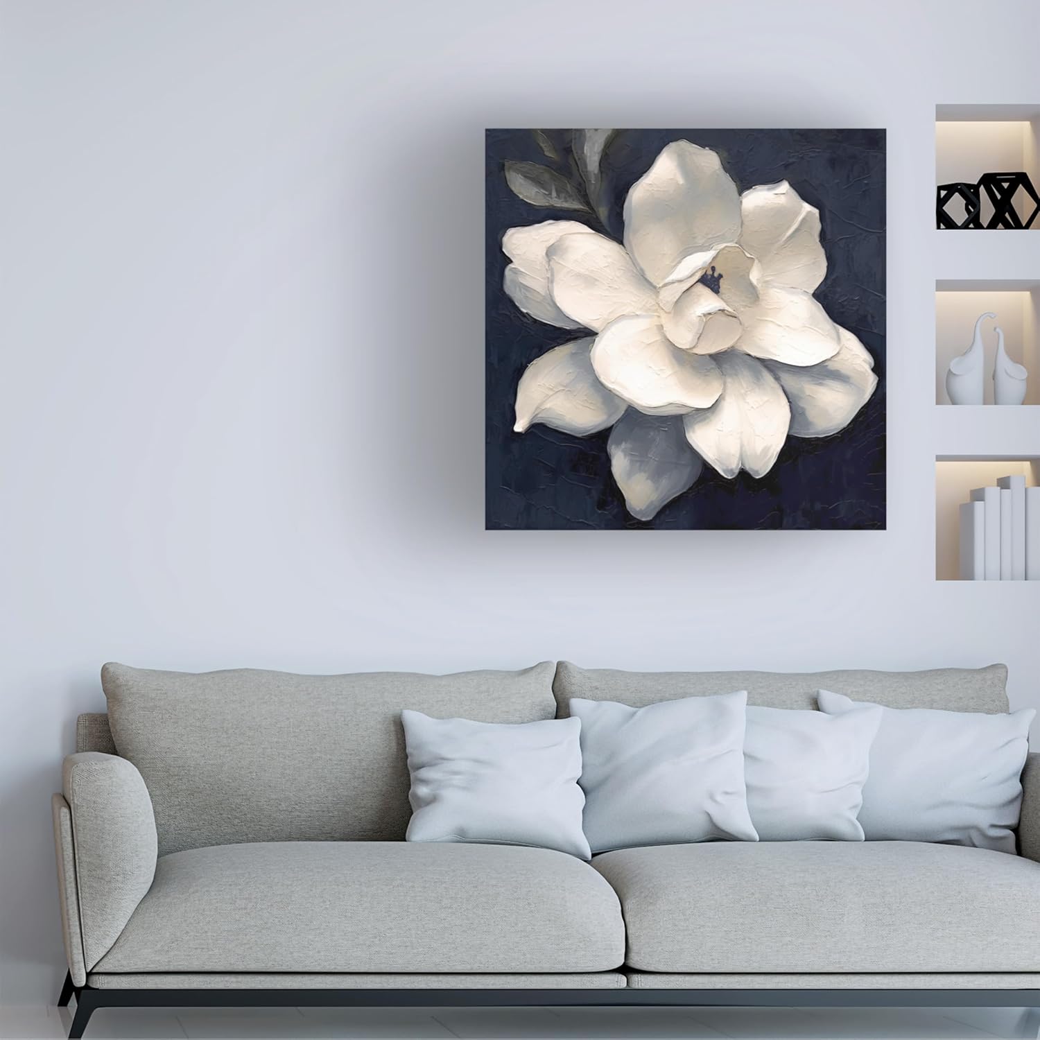 Trademark Fine Art Lienzo decorativo para pared, diseño de magnolia nocturna de Sasha, para sala de estar, dormitorio u oficina