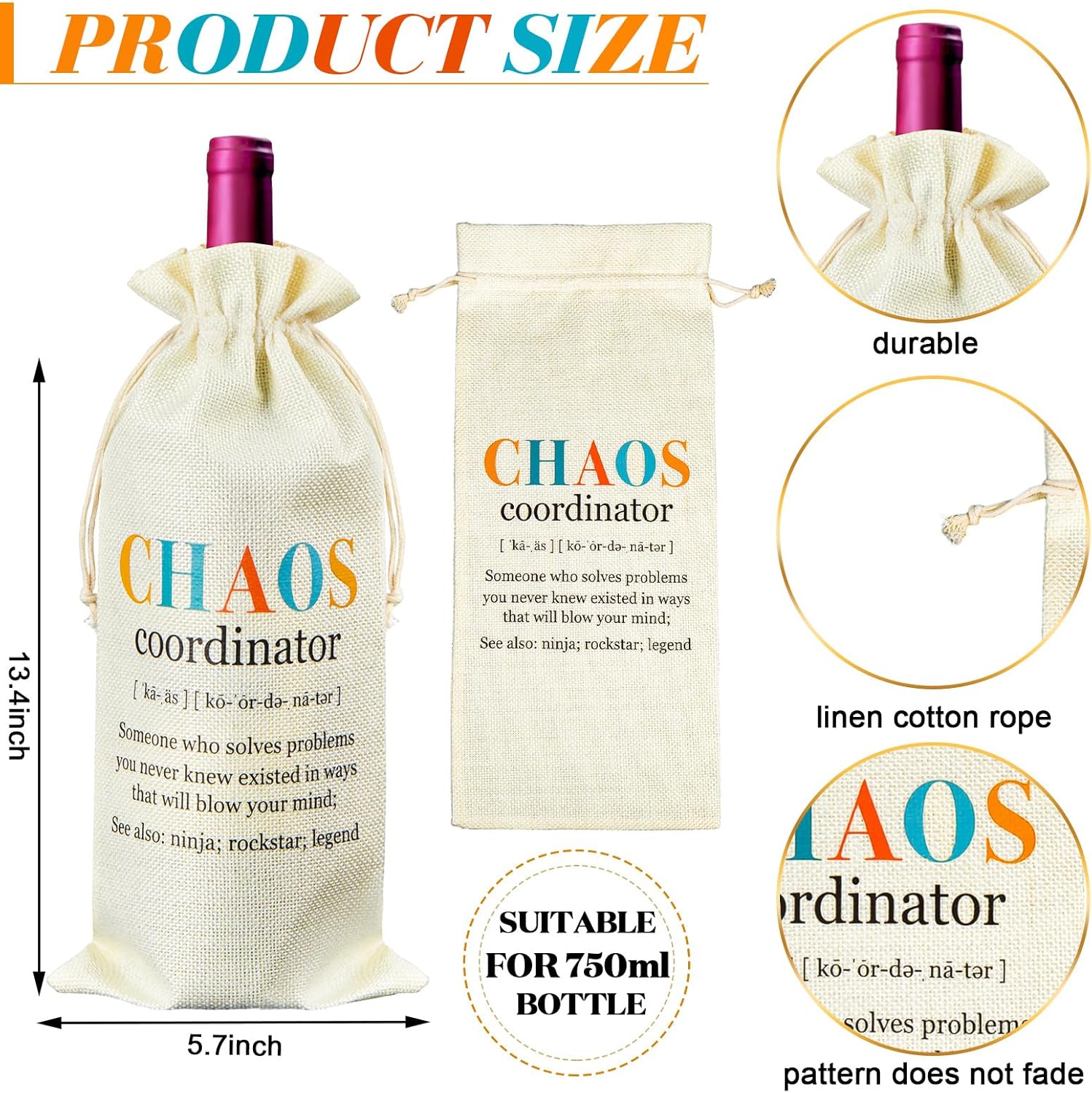 2 piezas de regalos de coordinador del caos para mujeres, regalos de trabajo de inspiración de agradecimiento, copa de vino y coordinador del caos,