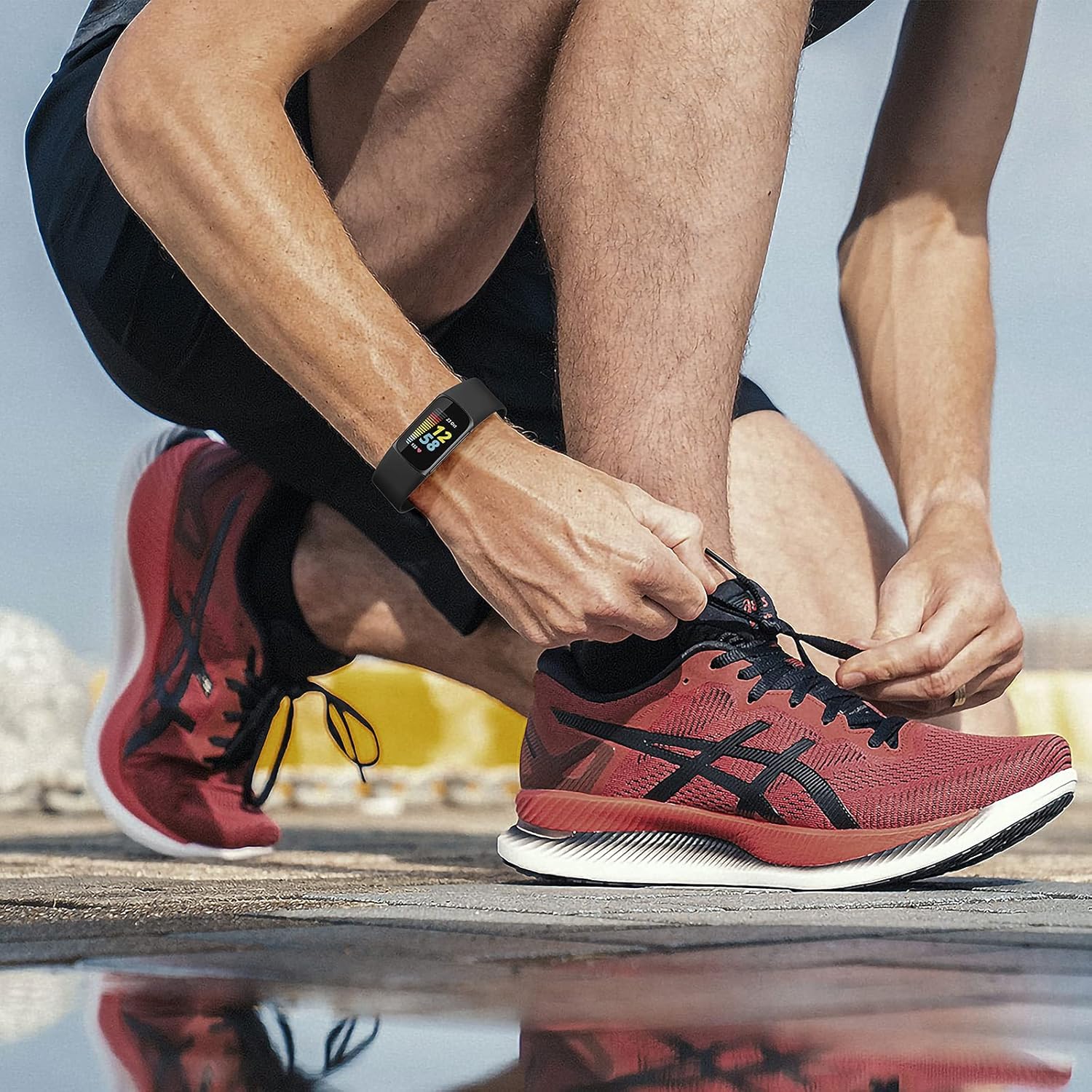 Ouwegaga Paquete de 6 correas compatibles con Fitbit Charge 6Fitbit Charge 5, para mujeres y hombres, correa de repuesto deportiva duradera de TPU