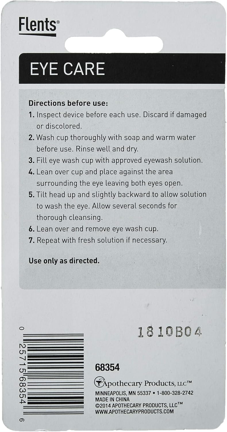 Flents Taza de lavado de ojos, ayuda de enjuague de ojos blancos reutilizable para limpiar la suciedad, pestañas sueltas e irritantes, solución