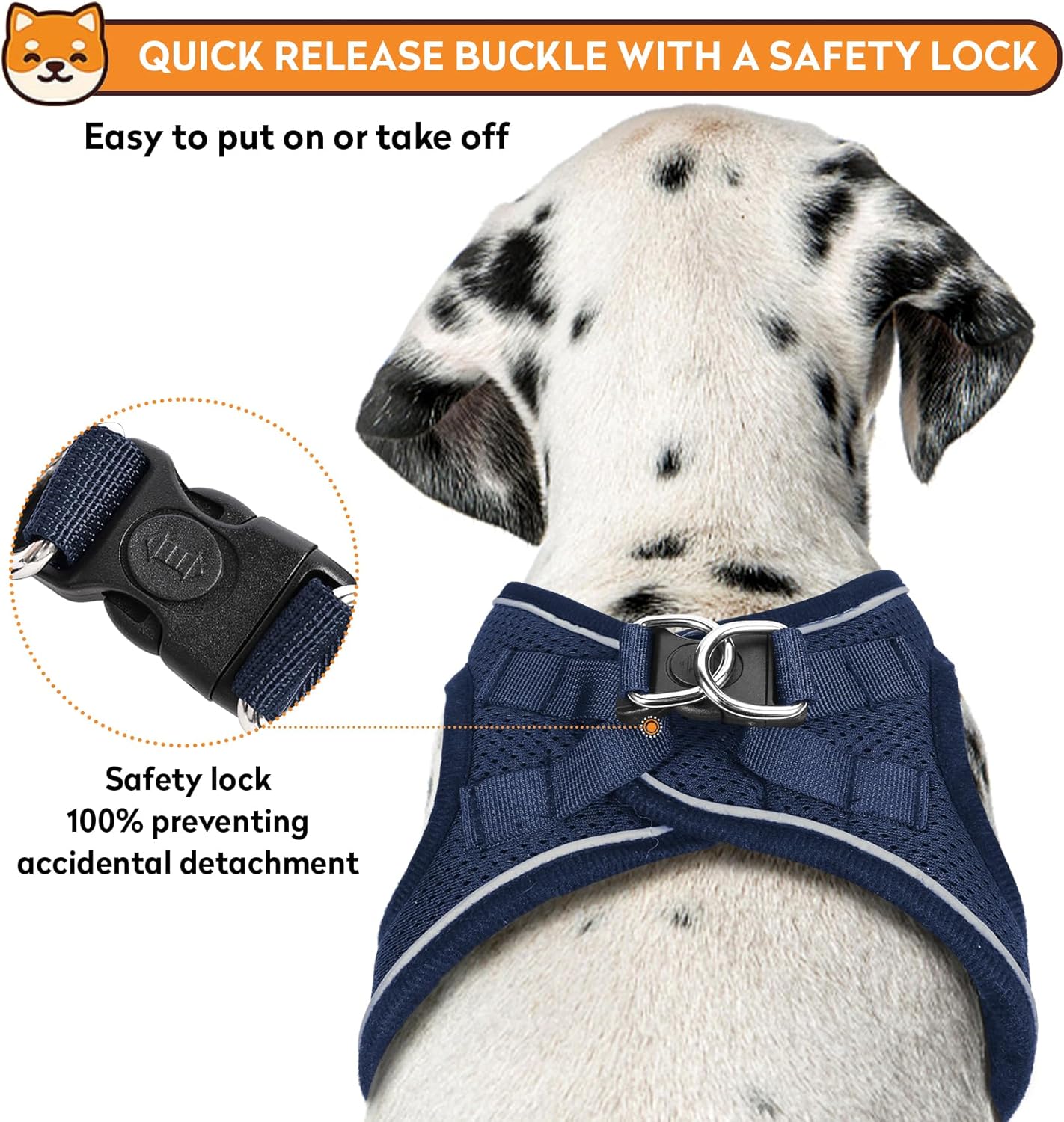 Arnés para perro con correa, arnés reflectante sin tirones para mascotas con 1 clips para correa, chaleco ajustable suave acolchado para perros