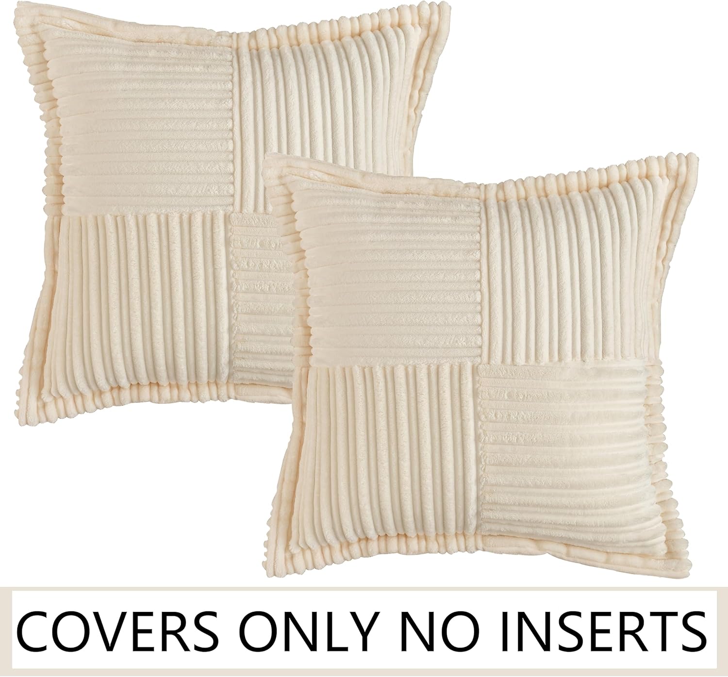 UGASA – Juego de 2 fundas de almohada de pana con textura de rayas súper suaves, fundas de cojín decorativas con costado ancho para casa rural,