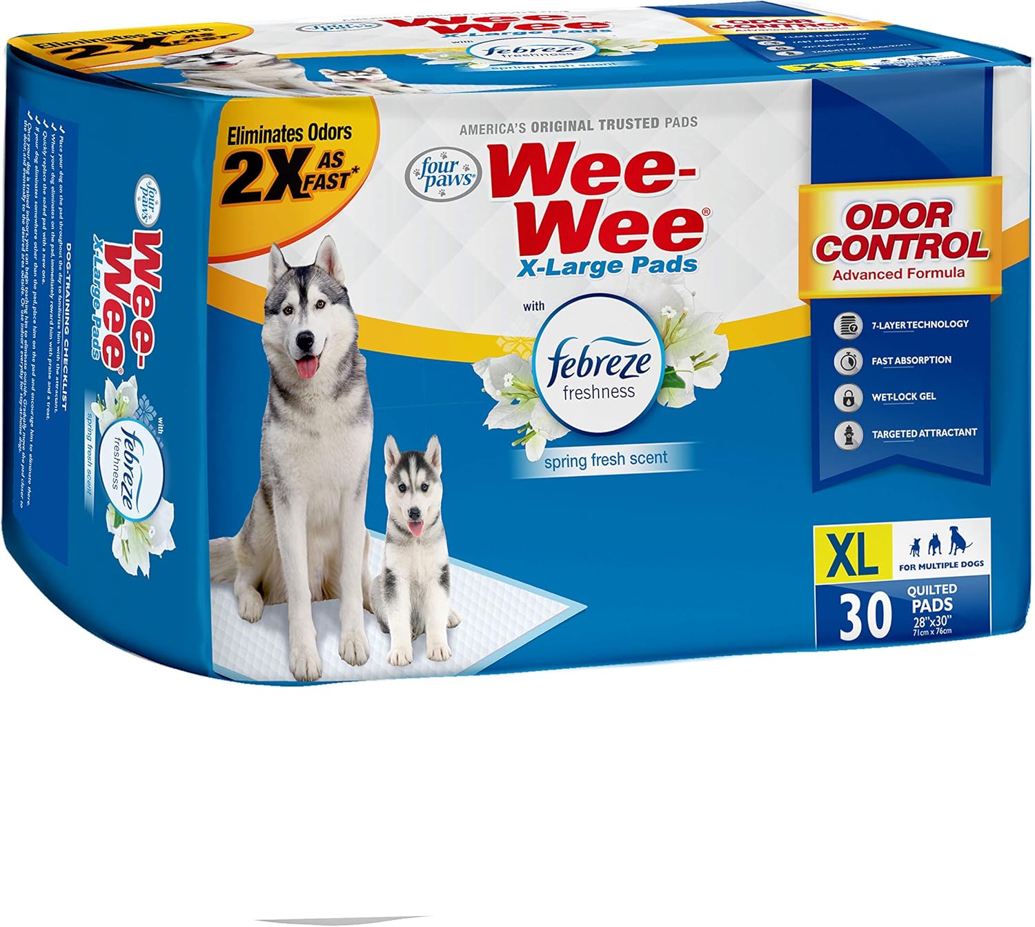 Four Paws Wee-Wee – Control de olores con Febreze Freshness – Almohadillas para orina XL para perros – Almohadillas para perros y cachorros para