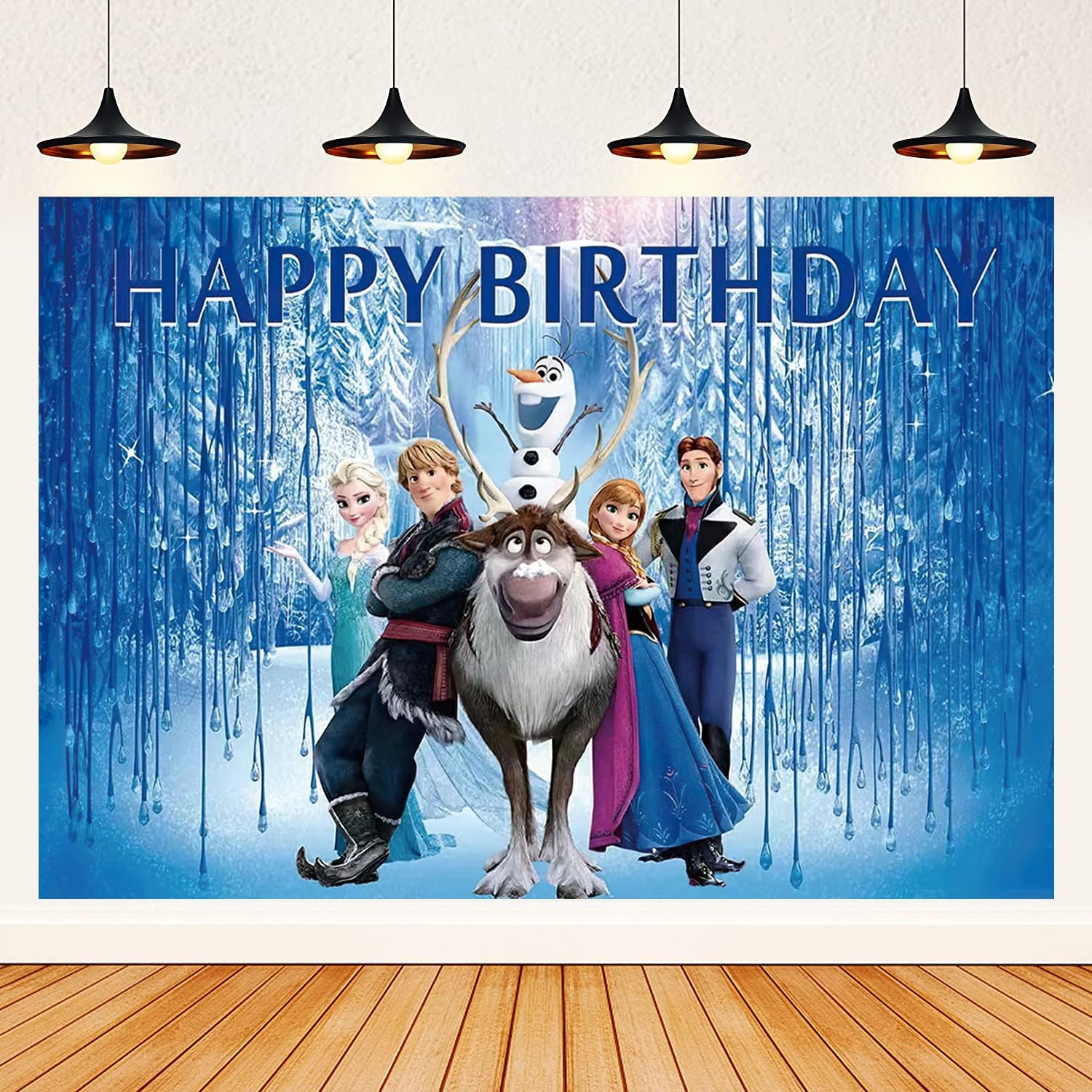 Telones de fondo de Frozen Elsa con temática de princesa congelada, suministros para fiesta de cumpleaños, decoraciones de nieve y hielo, fondo de