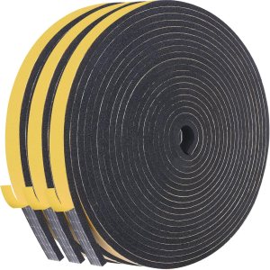 Burlete para puerta, cinta adhesiva de espuma de 14 pulgadas de ancho x 18 pulgadas en T, cinta de espuma para ventana y puerta, junta de aire Burlete para puerta, cinta adhesiva de espuma de 14 pulgadas de ancho x 18 pulgadas en T, cinta de espuma para ventana y puerta, junta de aire