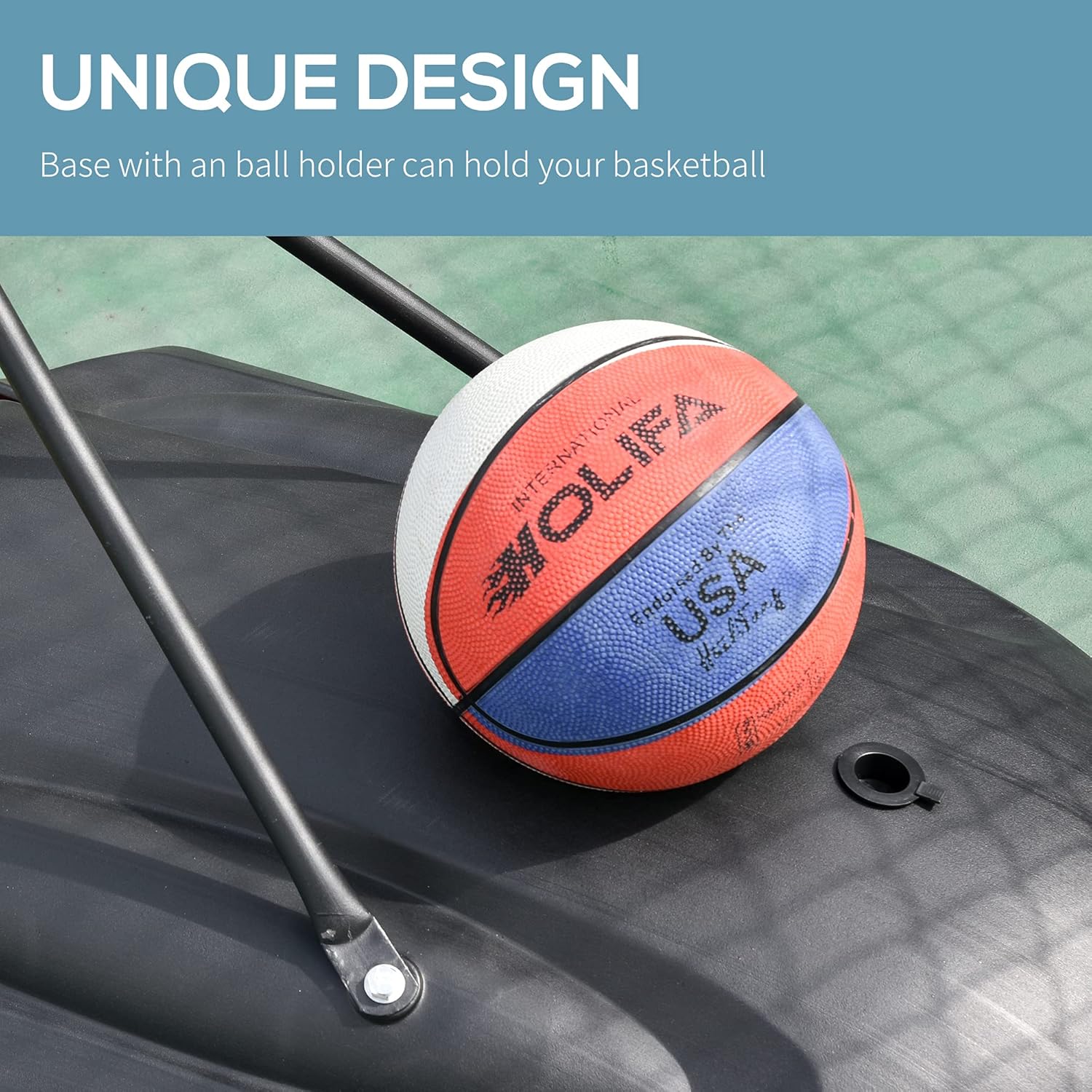 Soozier Aro de baloncesto para exteriores, portería de baloncesto portátil, altura ajustable de 5.5 a 7.5 pies con tablero trasero de 33 pulgadas y