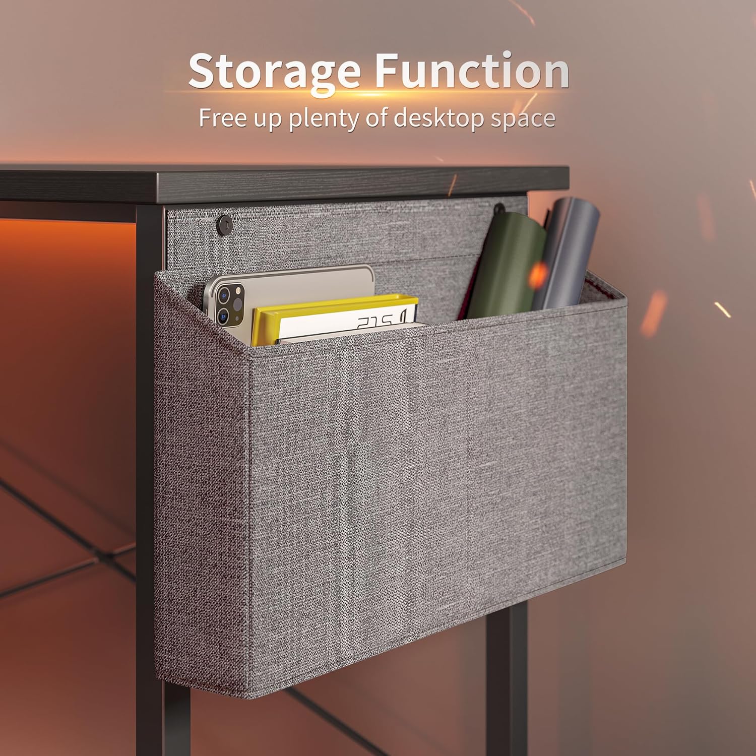CubiCubi Escritorio para juegos en forma de L, escritorio esquinero para computadora de 66.9 pulgadas con estante para monitor para oficina en casa,