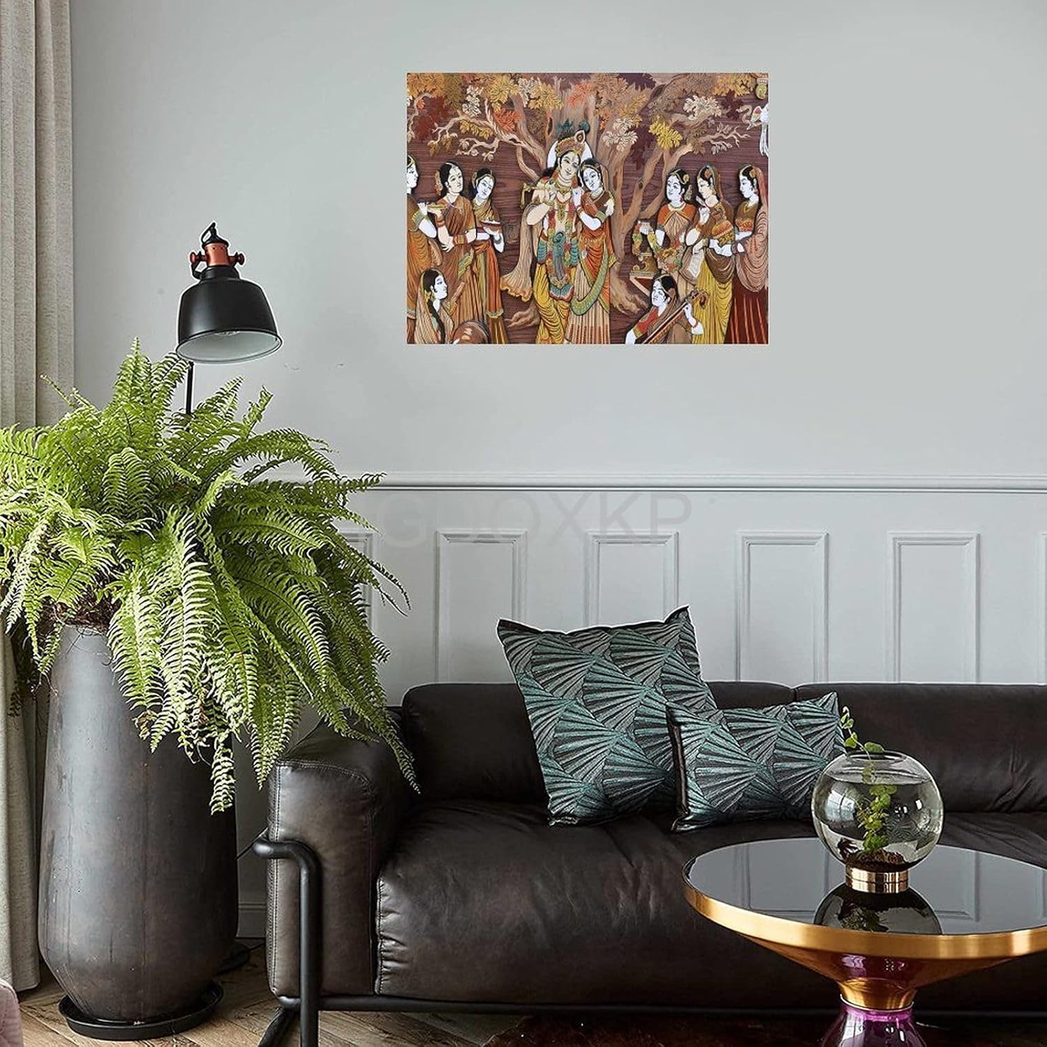 Radha Krishna Dioses hindúes, ópera de arte famosa, mural de arte de Riproduzione, ópera de arte hinduizm, póster de lienzo de Radh para decoración