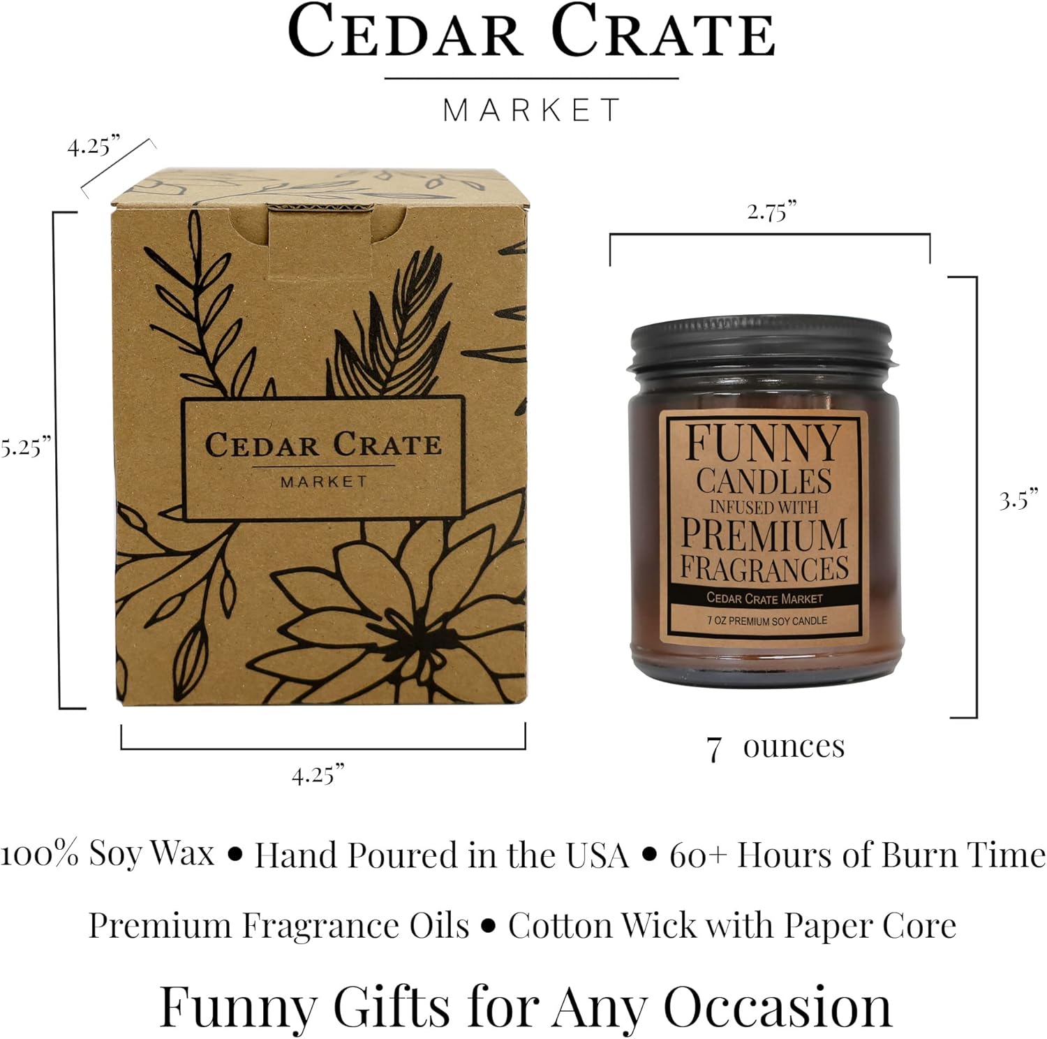 Cedar Crate Market – Thank for Being A Badass Sister – Hermana mayor, regalo de cumpleaños para hermana pequeña de hermana, divertido regalo de vela