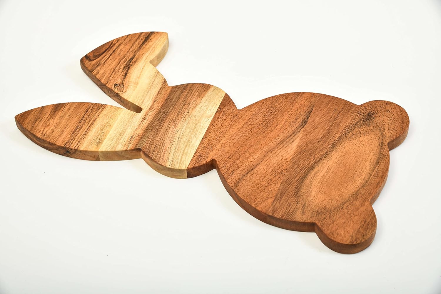Tabla de cortar de conejo de madera decorativa para cocina, bloque de carnicero de 15 pulgadas de largo x 7 pulgadas de ancho, plato para servir