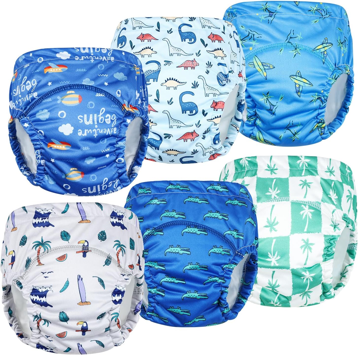 MooMoo Baby Ropa interior de entrenamiento de plástico, pantalones de goma a prueba de fugas para entrenamiento para ir al baño para niños y niñas