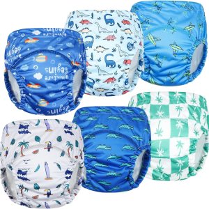 MooMoo Baby Ropa interior de entrenamiento de plástico, pantalones de goma a prueba de fugas para entrenamiento para ir al baño para niños y niñas MooMoo Baby Ropa interior de entrenamiento de plástico, pantalones de goma a prueba de fugas para entrenamiento para ir al baño para niños y niñas