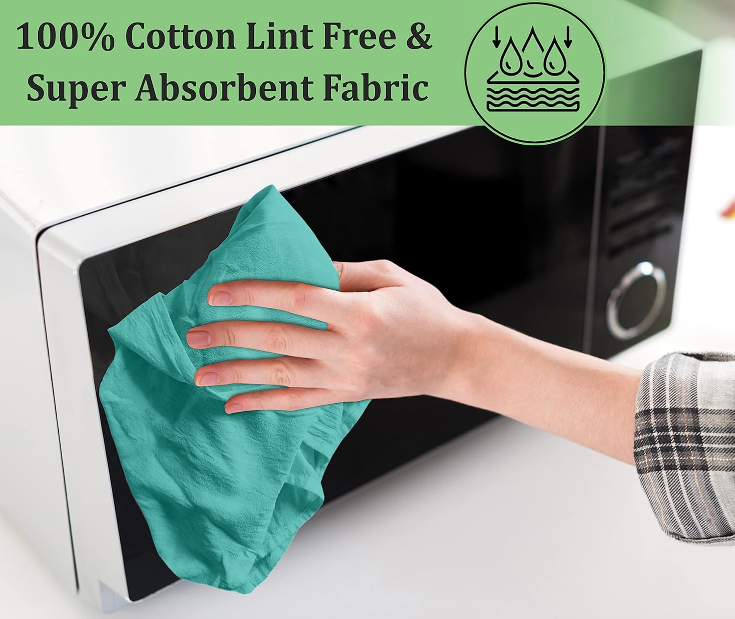 RUVANTI Paquete de 24 toallas de cocina de 28 x 28 pulgadas, 100% algodón hilado en anillo, lavables a máquina, paños de cocina absorbentes, para