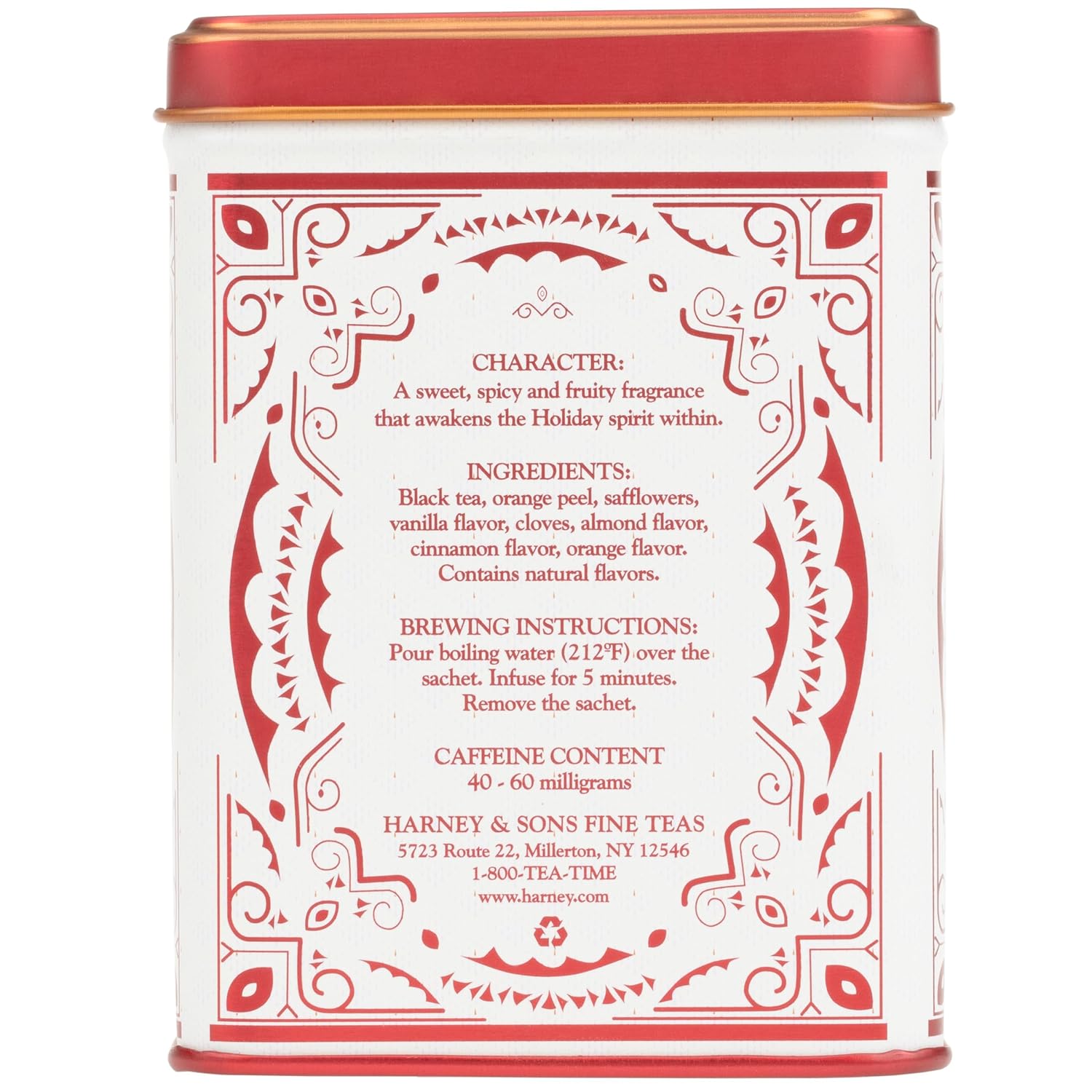 Harney & Sons Holiday Tea, lata de bolsita de 20 ct