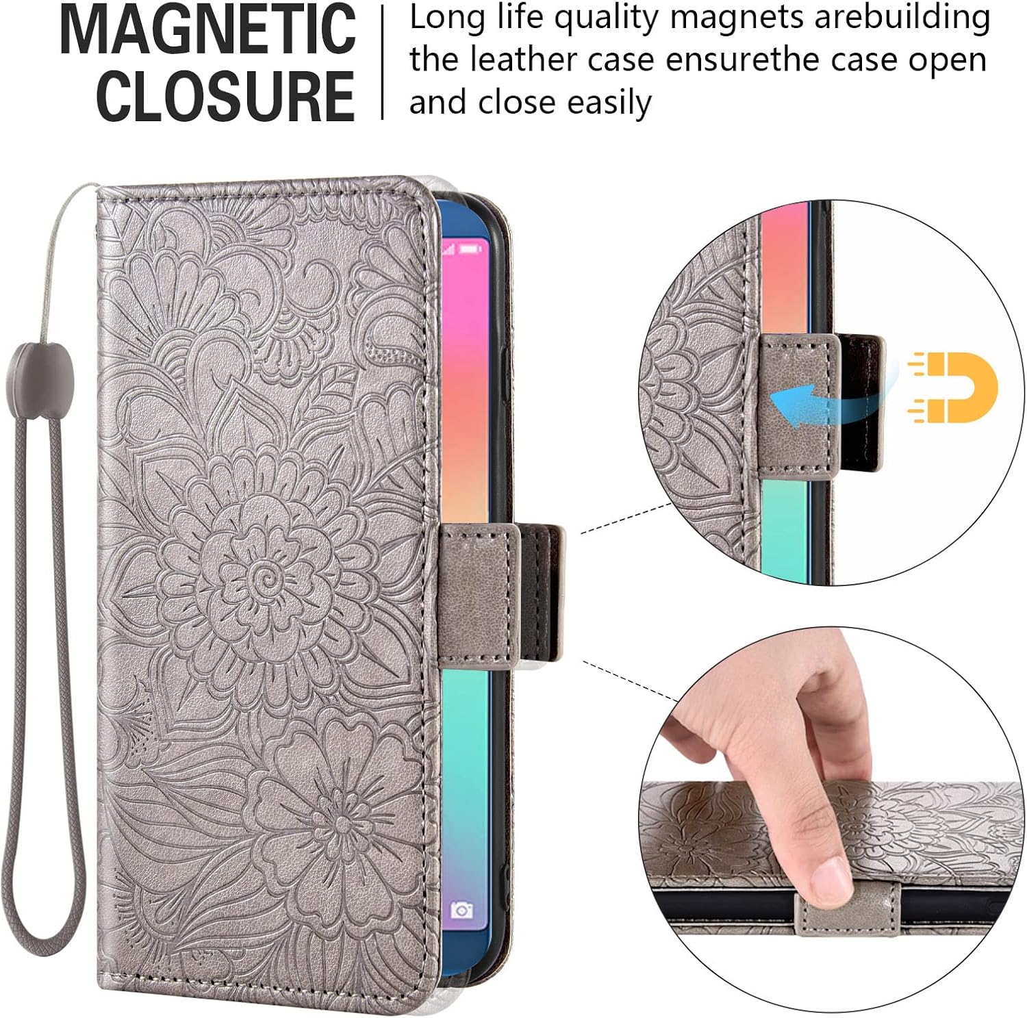 Asuwish Compatible con Huawei Honor View 10V10 – Funda tipo cartera y protector de pantalla de vidrio templado, soporte magnético de cuero con tapa