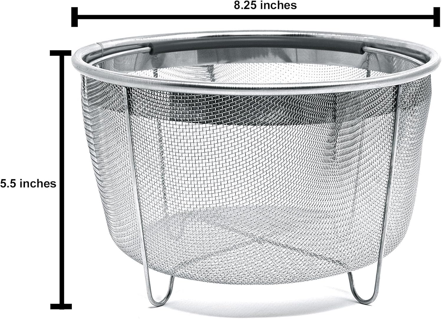 Cuisinox Cesta de vapor de acero inoxidable de 6 cuartos de galón con mango de silicona para olla instantánea al vapor, verduras, huevos, carnes,