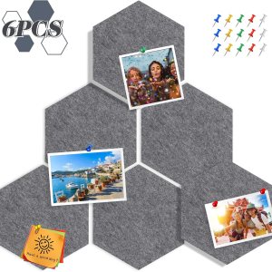 Tikea Tablones de anuncios de fieltro hexagonal, paquete de 6 tableros de notas autoadhesivos, para decoración de pared en el hogar, oficina, aula, Tikea Tablones de anuncios de fieltro hexagonal, paquete de 6 tableros de notas autoadhesivos, para decoración de pared en el hogar, oficina, aula,