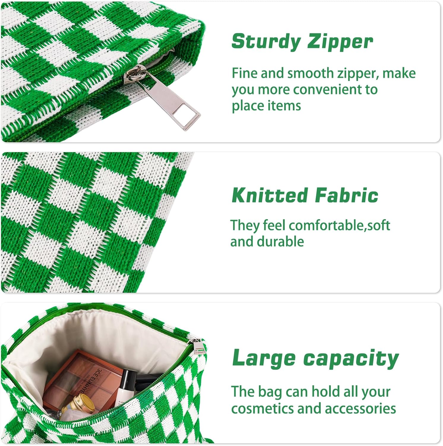 Bolsa de maquillaje a cuadros para mujer, bolsa de cosméticos rosa de gran capacidad, bolsa de maquillaje de viaje, bolsa de maquillaje para bolso,