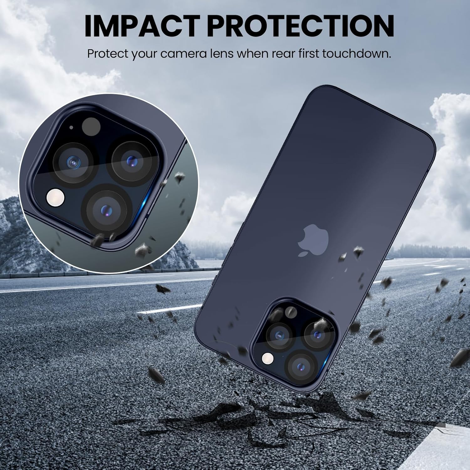 Tensea 3 piezas Protector de pantalla de cámara para iPhone 15 Pro  15 Pro Max, protector de lente de película de vidrio templado, transparente de