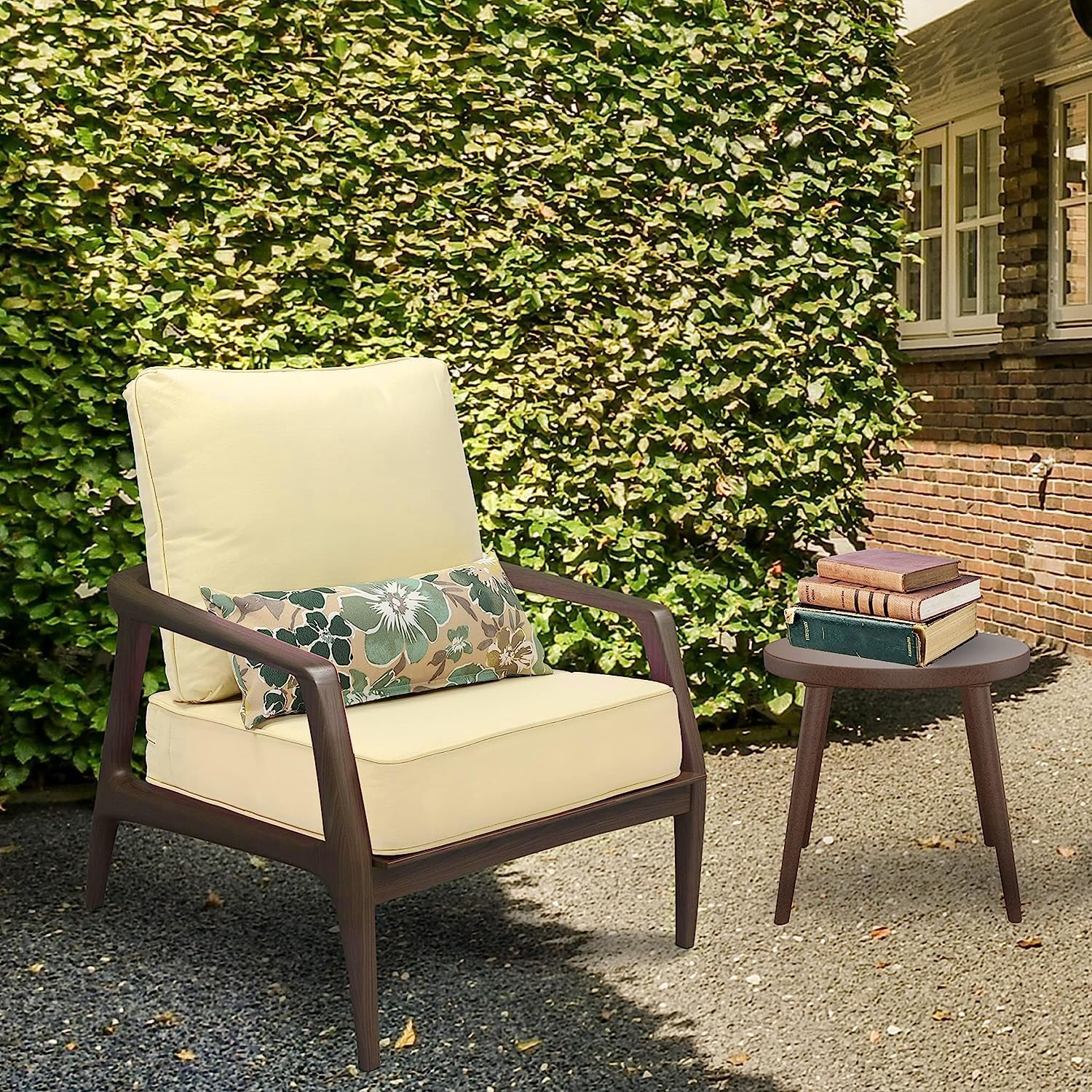Aoodor Juego de cojines para sillas de asiento profundo para exteriores, 23 x 25.6 pulgadas, funda de tela de olefina y espuma de esponja,