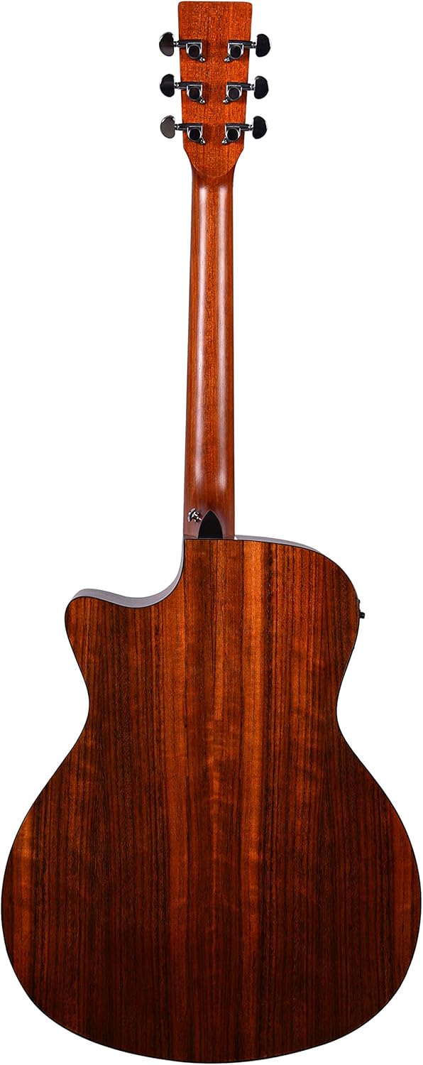 Kadence Acoustica Series – Guitarra electroacústica de madera (madera de cebra)  Guitarra electroacústica con pastilla, afinador integrado y bolsa