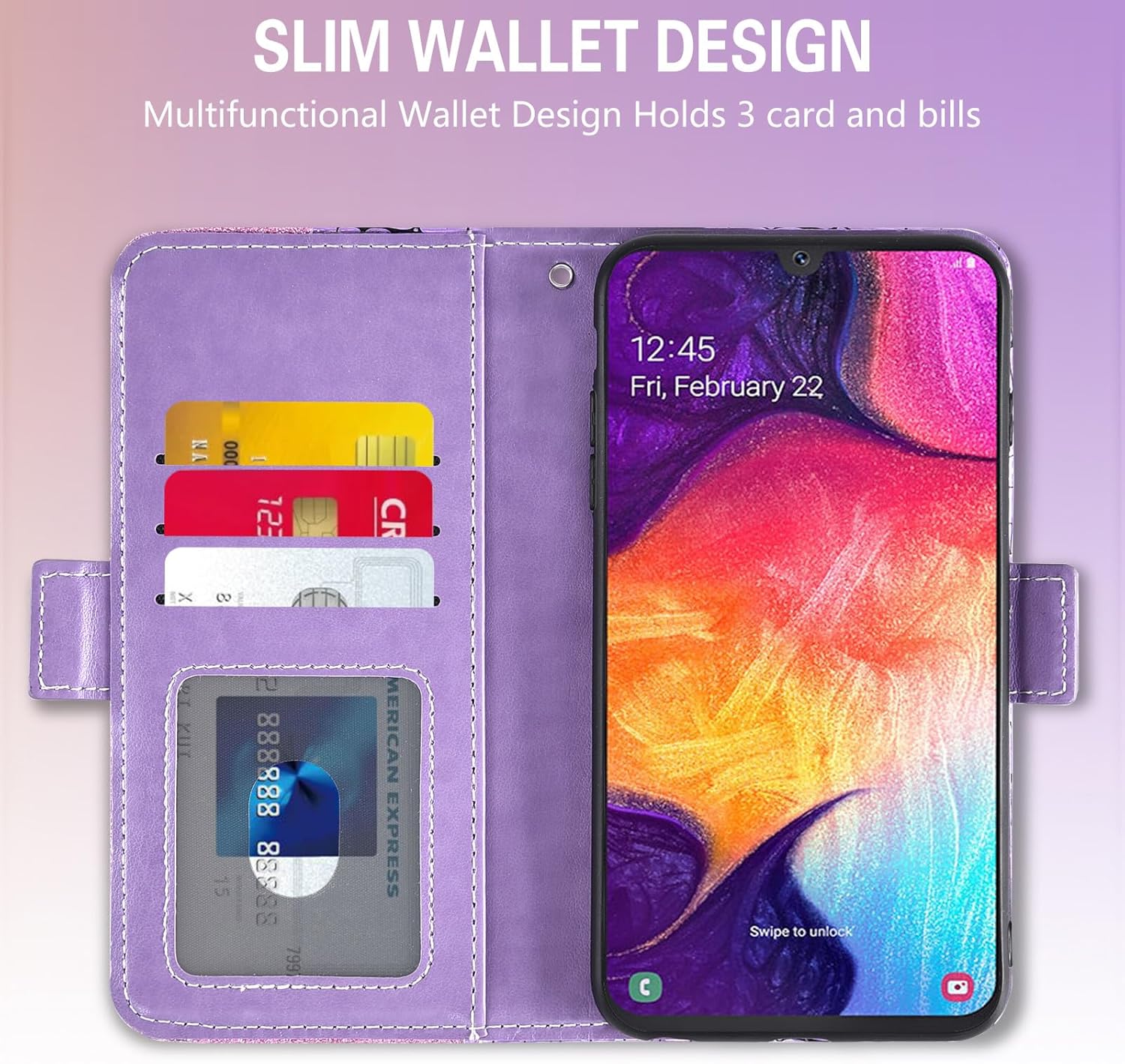 Asuwish Funda de teléfono para Samsung Galaxy A50 A50S A30S Funda tipo cartera con protector de pantalla y tarjetero abatible Glaxay A 50 50S 30S