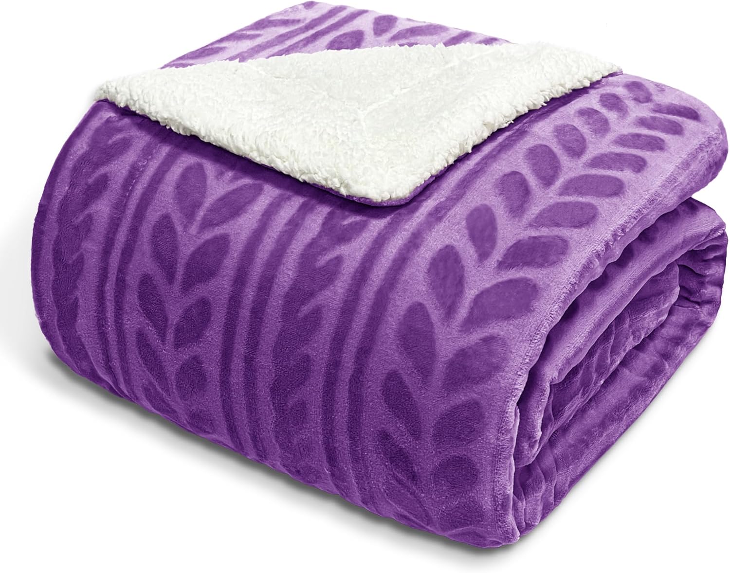 Exclusivo Mezcla Manta de cama de forro polar Sherpa tamaño Queen, manta cálida de terciopelo reversible para cama, sofá y sofá, 90 x 90 pulgadas,