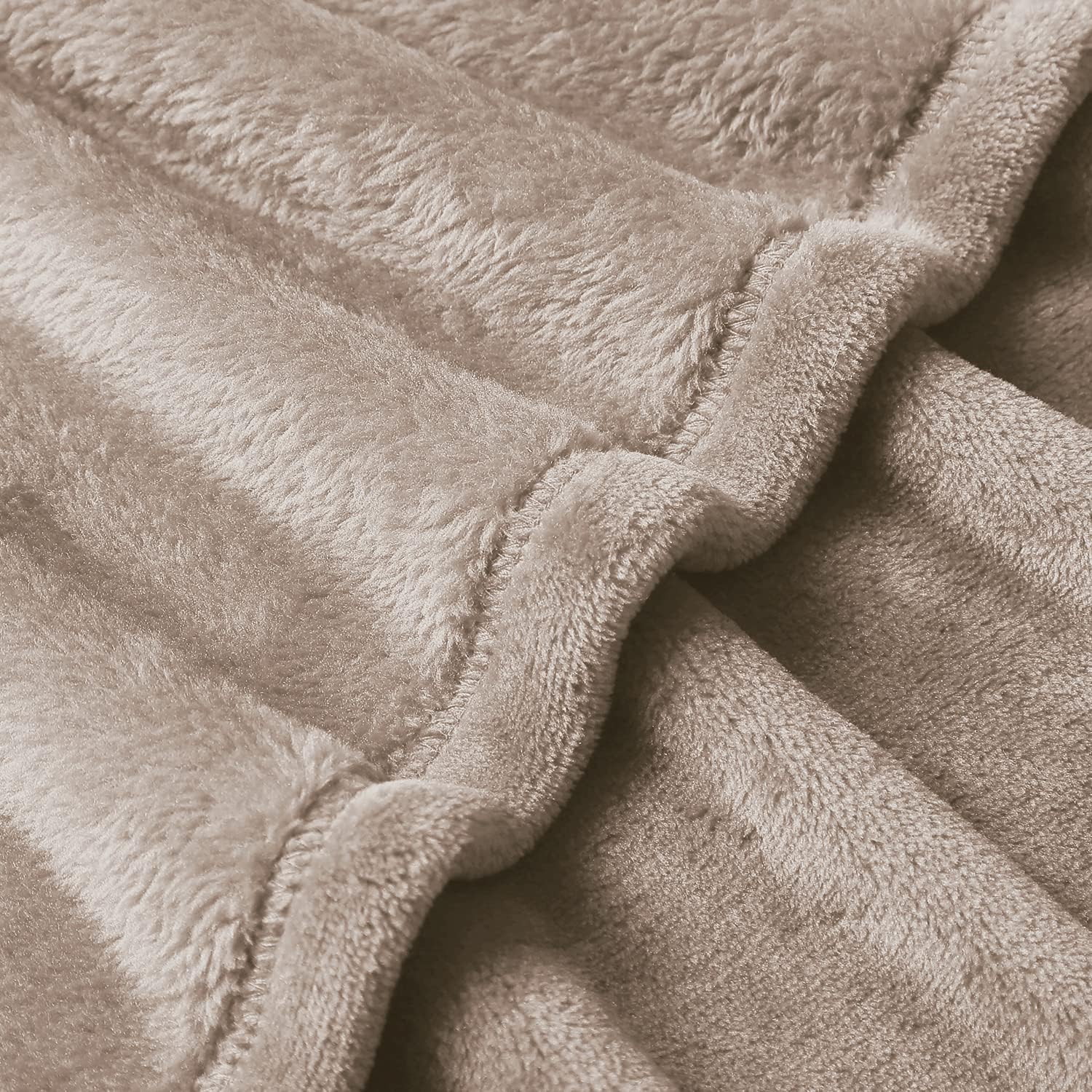 EXQ Home – Cobija de vellón, color beige, para cama o sofá, cobija de franela de microfibra mullida para adultos o niños