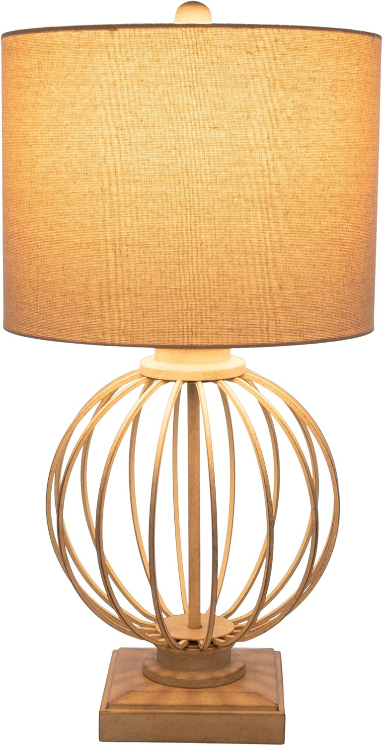 Lavish Home Juego de 2 lámparas de mesa – Lámparas modernas con puertos de carga USB y bombillas LED – para decoración de sala de estar, oficina o