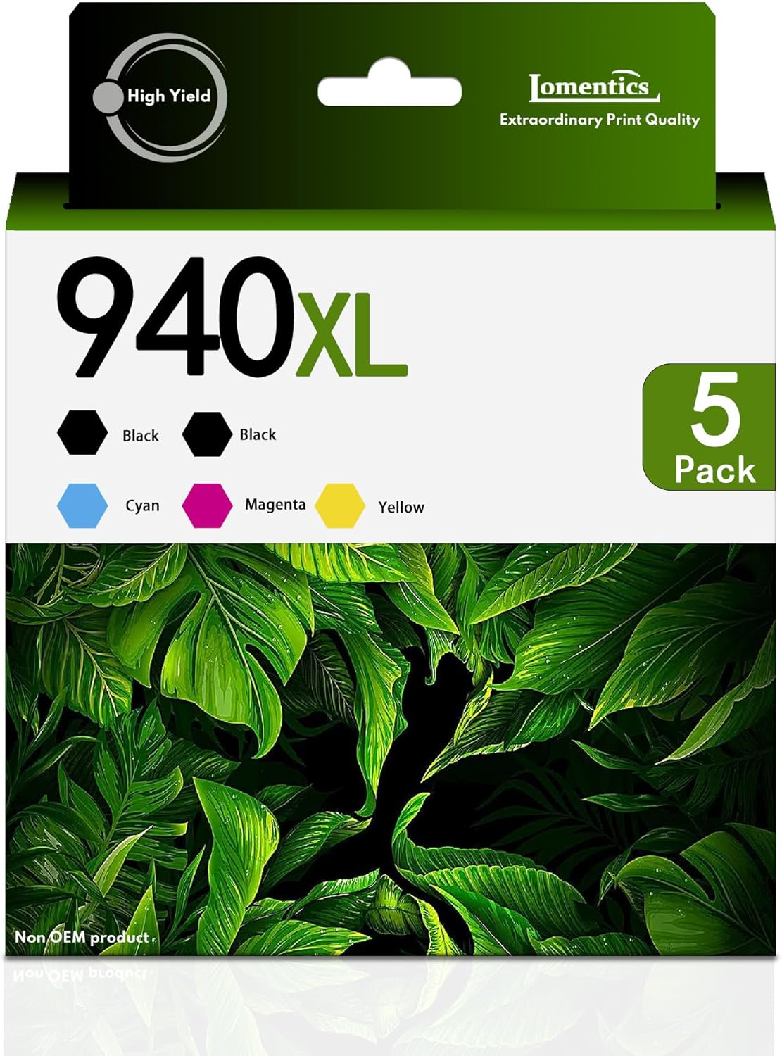 Paquete combinado de cartuchos de tinta 940XL (5 unidades, 2 negro1 cian1 magenta1 amarillo). Cartuchos de tinta compatibles con 940XL 940 para