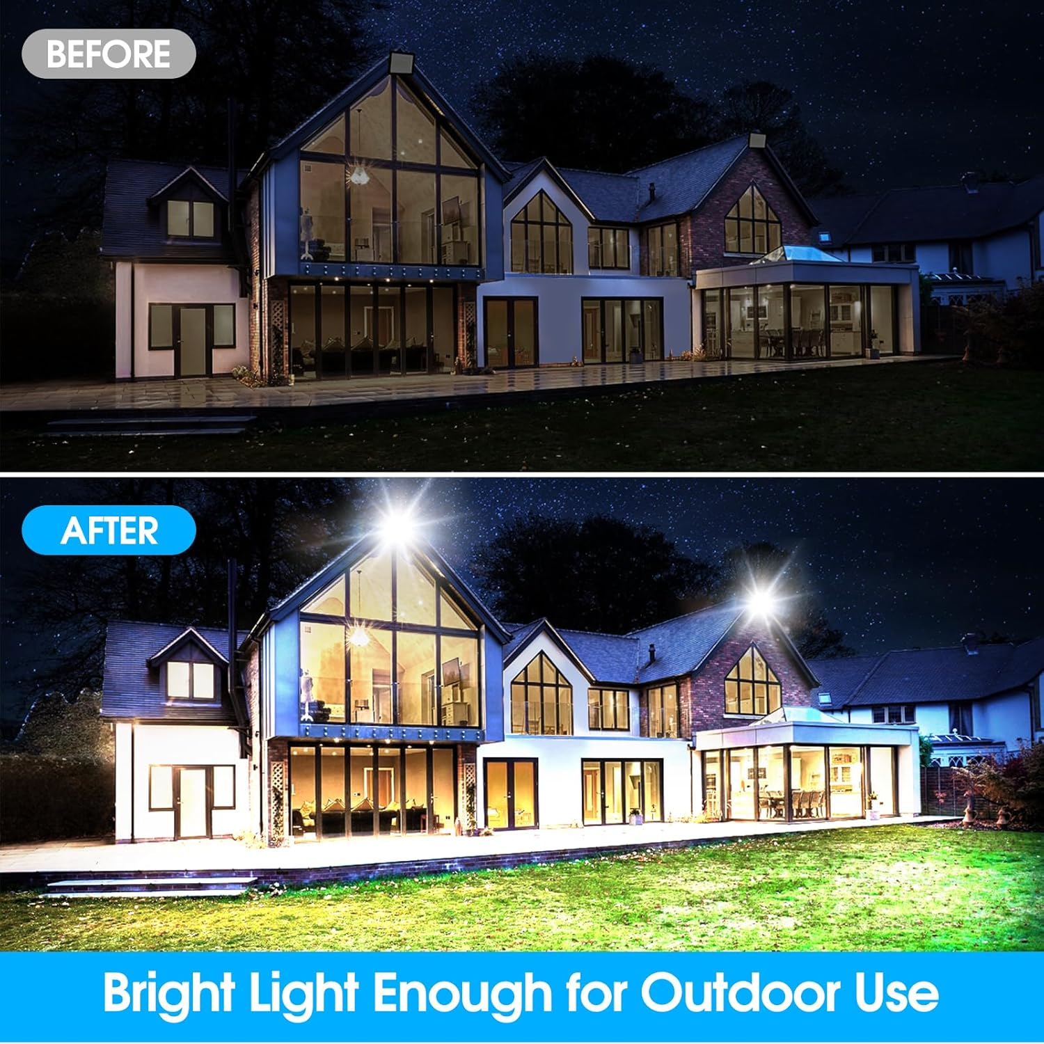 Yolovis Flood Lights Outdoor,100W 10000LM Super Bright LED Work Light,IP66 Waterproof Security Light,Outside Floodlight for Garage,6000K White,2 Pack