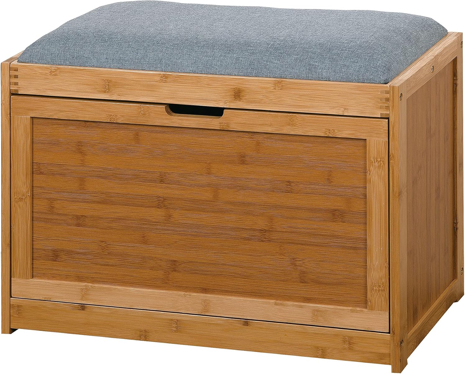 Banco de bambú para entrada, para sala de estar, zapatero con estante plegable, 24.8 x 11.6 x 18.9 pulgadas