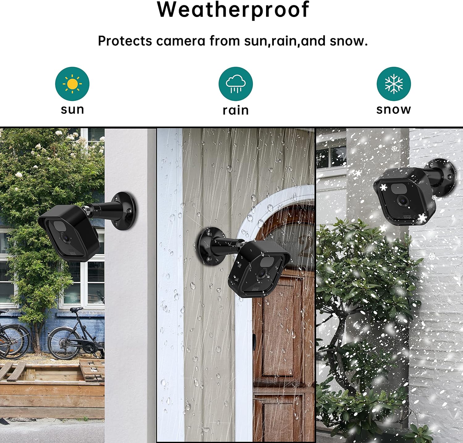 Paquete de 2 soportes de pared Blink para cámara Blink para exteriores e interiores, montaje ajustable de 360 y carcasa protectora a prueba de clima