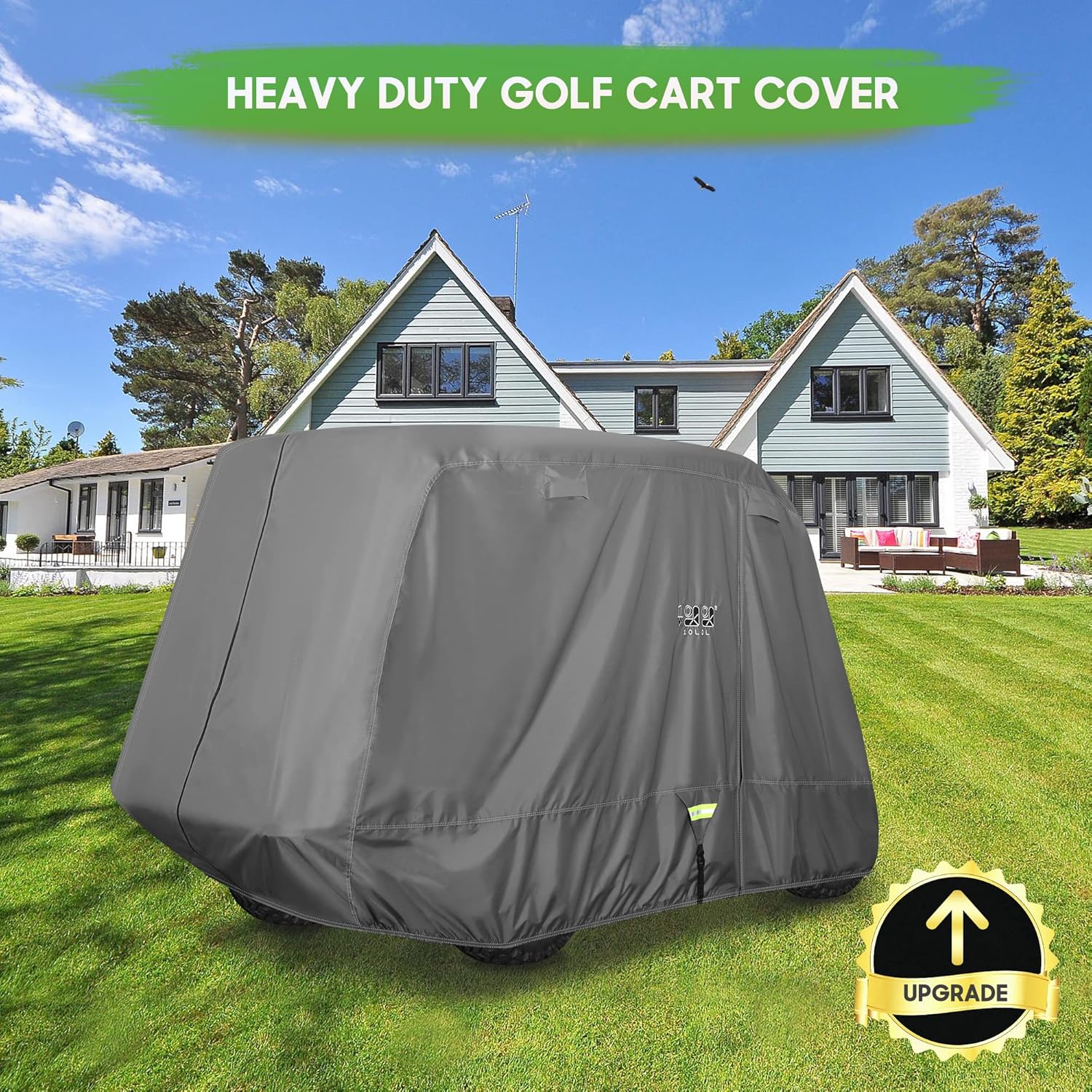 Fundas universales para carrito de golf Yamaha EZGO Club Car Lifted 24 pasajeros 600D impermeables a prueba de viento y sol al aire libre cubierta