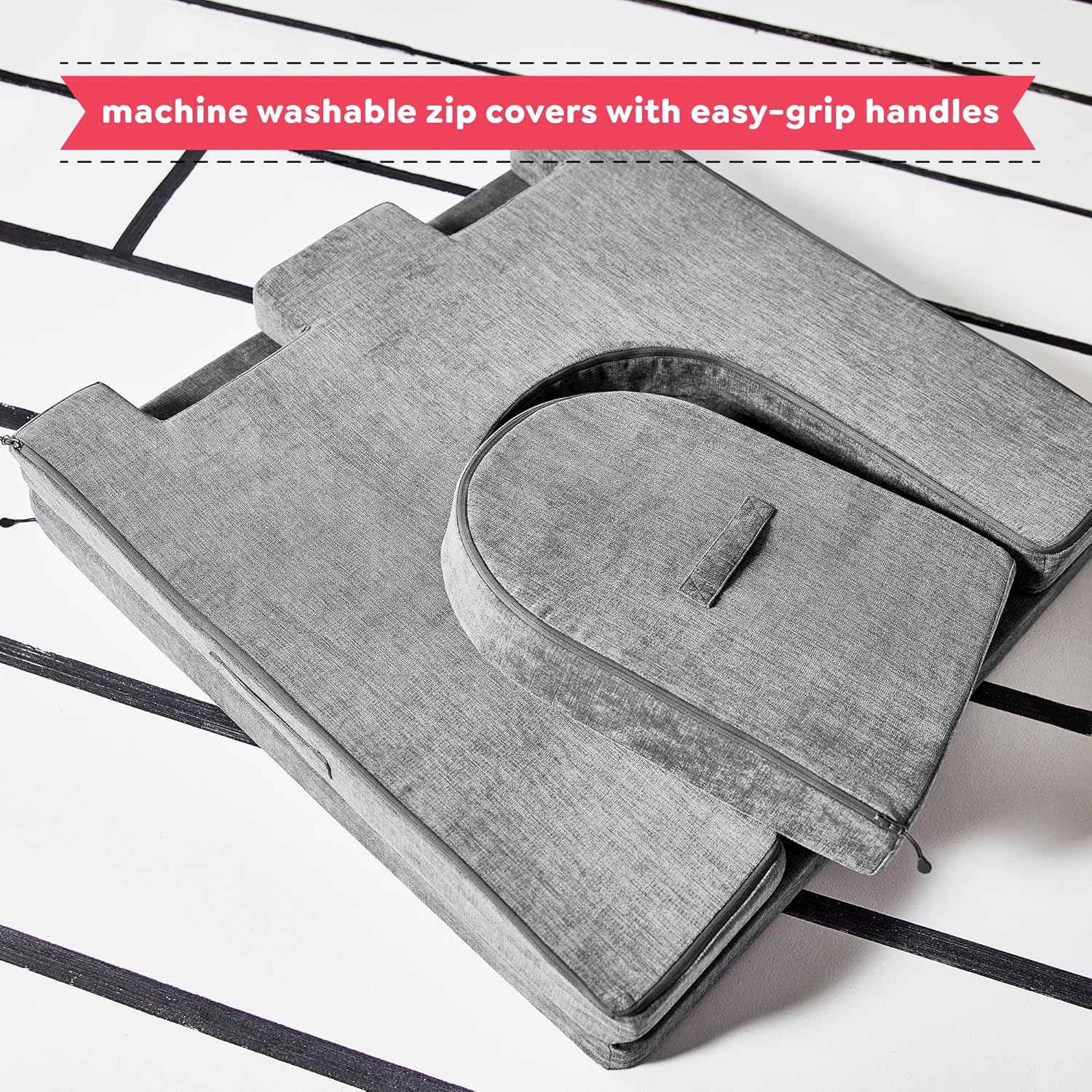 Castillo de juegos para niños y niños pequeños, juego de complementos de sofá para sala de juegos, diseño modular duradero, gris montaña