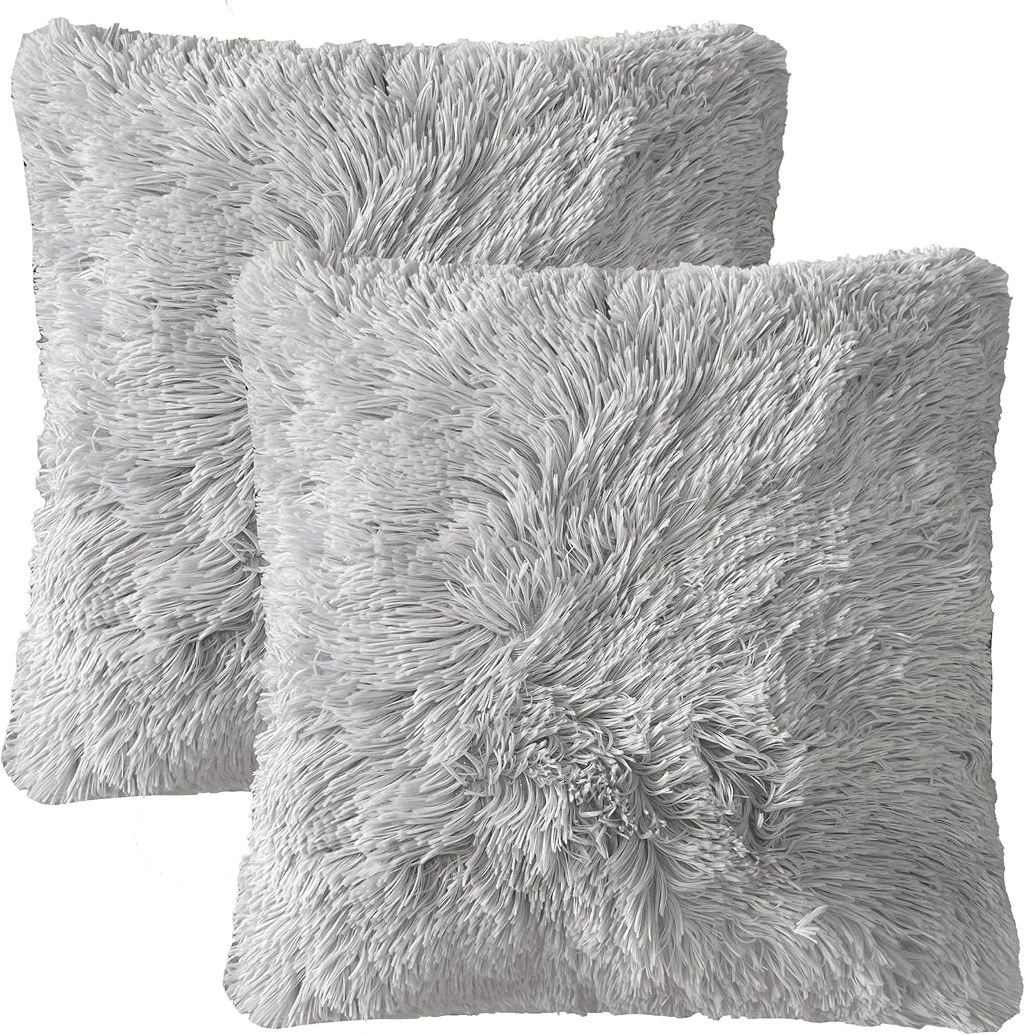 Juego de 2 fundas de almohada suaves y peludas de pelo sintético, decorativas, de felpa y vellón, para Pascua, lumbar, otoño, sofá, sala de estar,