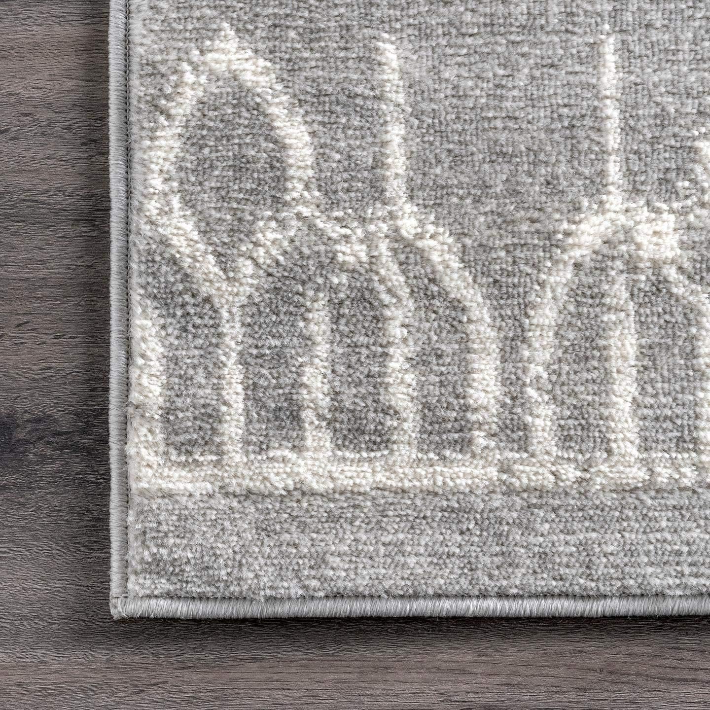 nuLOOM Jaelynn – Alfombra tribal de celosía, 4 x 6 pies, color gris, rectangular