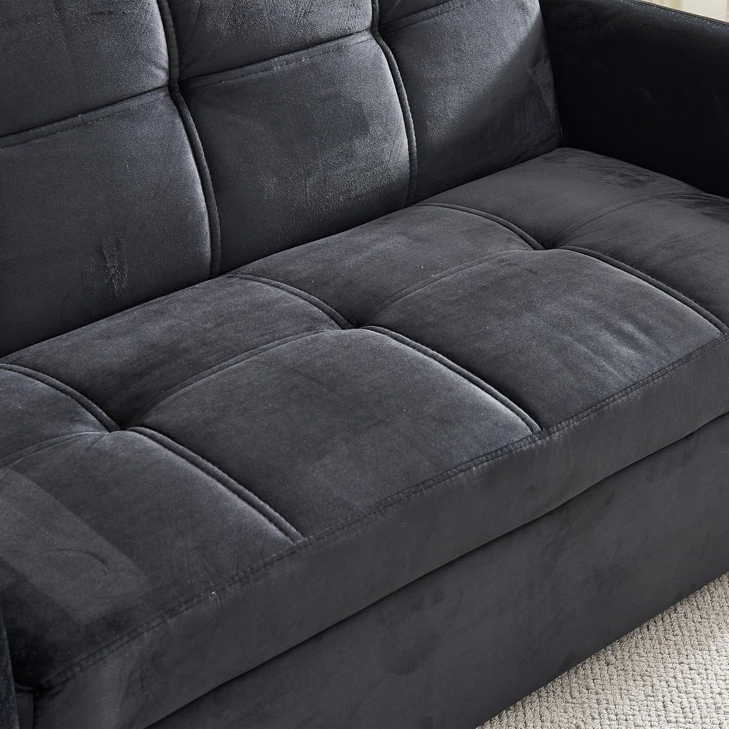Sofá biplaza convertible 3 en 1, sofá futón con cama extraíble, sofá biplaza pequeño con respaldo reclinable, muebles de sala de estar, sofá cama,